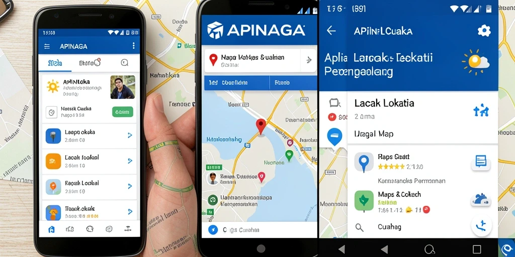 Tampilan antarmuka aplikasi Lacak Lokasi APINAGA yang user-friendly.