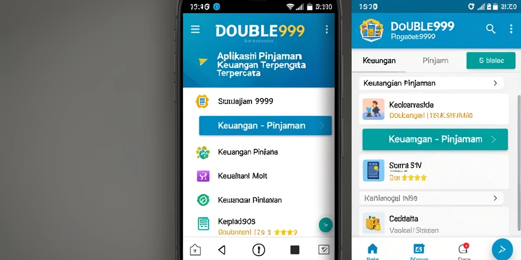 Tampilan antarmuka aplikasi Pinjaman DOUBLE999 yang sederhana dan mudah digunakan.