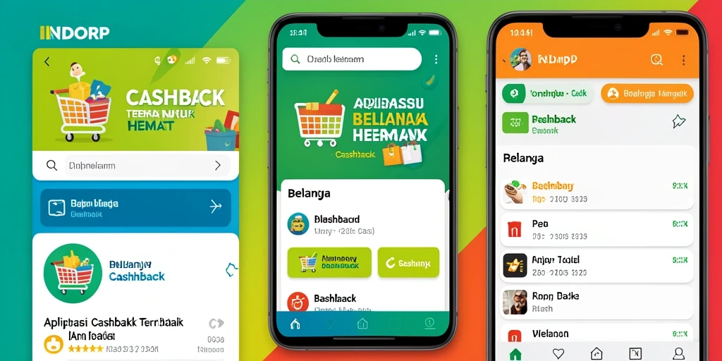 Tampilan utama aplikasi INDORP dengan berbagai penawaran Cashback.